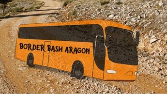 Der Party Bus bringt die Teilnehmer:innen aus Deutschland zum Border Bash Aragon Gravel Camp nach Spanien.