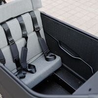 Detail EPP Box mit gepolsterter Sitzbank für zwei Kinder I Riese und Müller E-Lastenrad Packster