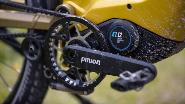E-Bike I Flyer Goroc TR:X I Detail Pinion Motor-Getriebe-Einhait MGU mit Gates Zahnriemen