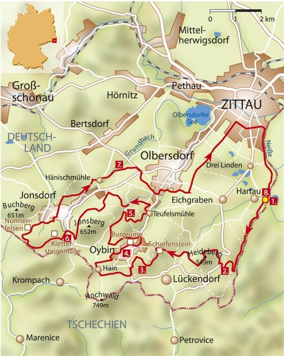 MB Karte Zittauer Gebirge Quer durchs Gebirge