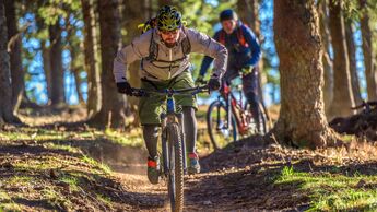 People enjoying mountain biking