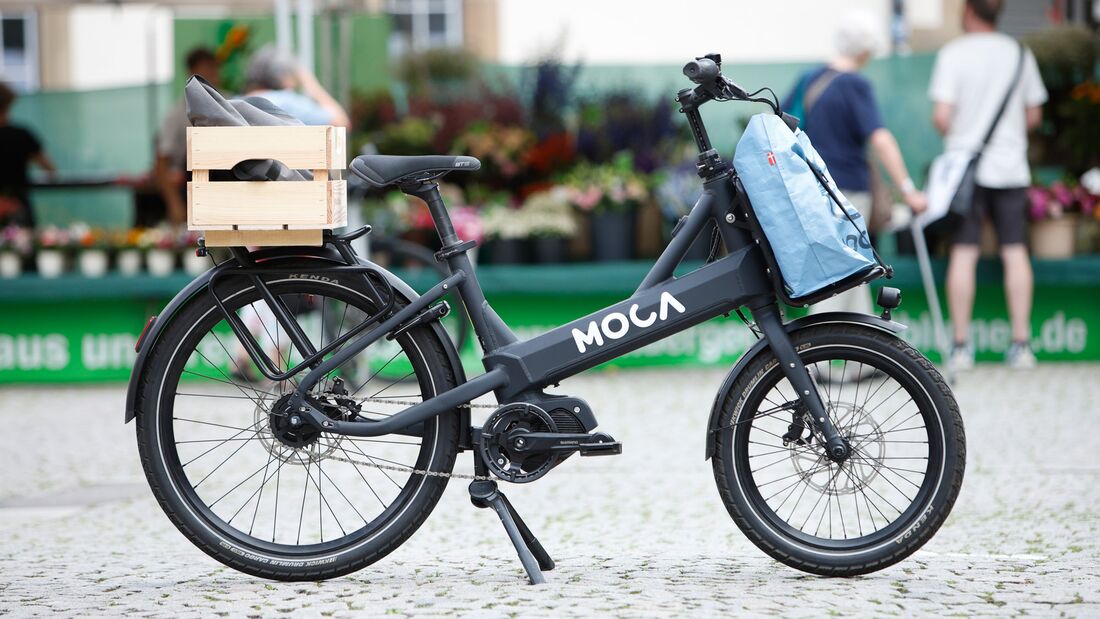 Test E-Bike I Kompaktes E-Lastenrad I Moca Seitenansicht